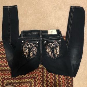 Buckle Miss Me Skinny Jeans With Embellishments